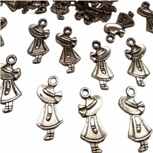 20 Dijes nena niña metal cumpleaños baby shower 1,1 cm x 2,5 cm