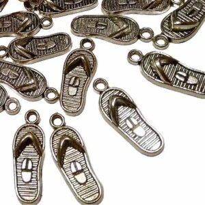 10 Dijes verano metal ojota insumos bijou 1,2 cm x 0,8 cm