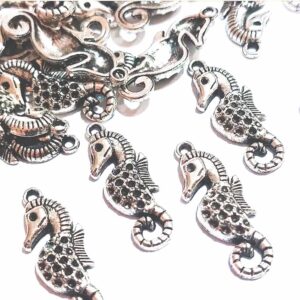 50 dijes marinos caballito de mar hipocampo 2,8 cm x 1,1 cm