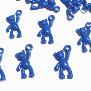 20 Dije osito pequeño esmaltado azul 2,1 cm x 1,3 cm
