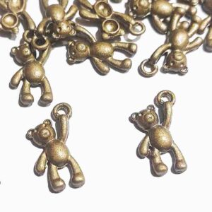 20 Dije osito pequeño esmaltado color bronce 2,1 cm x 1,3 cm