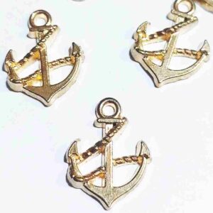 35 Dije marino ancla colgante dorada 1,9 cm x 1,5 cm