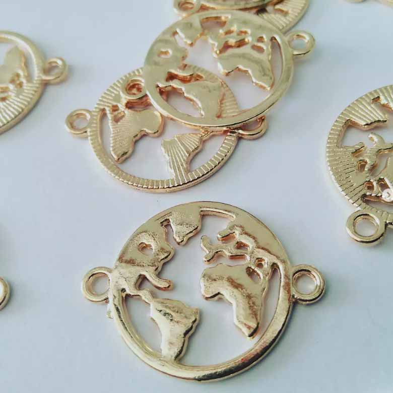 dijes de doble agarre dorado