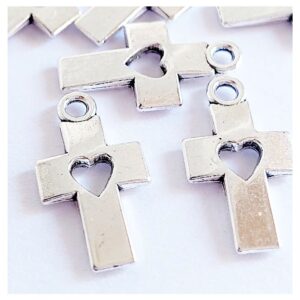 25 Dijes cruces bautismo comunion pequeñas 1,8 cm x 1cm