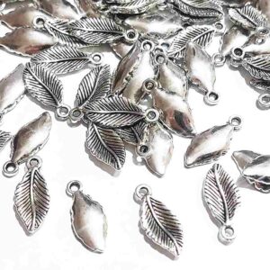 100 Dijes Hojas Hojita Pequeña 1,8 Cm X 0,8 Cm