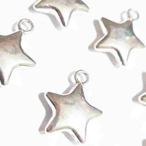 10 Dijes Estrella Estrellita Bifaz Navidad 1,8 Cm X 2 Cm