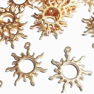 20 Dijes Sol Soles Dorado 2,7 Cm X 2,4 Cm