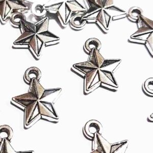 50 Dijes Estrella Estrellita 1,2 Cm X 1,5 Cm