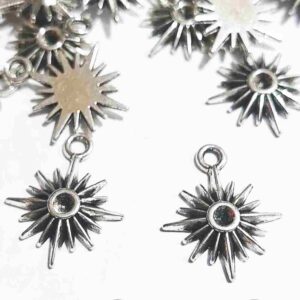 50 Dijes Sol Pequeño! Destello 1,4 Cm X 1,7 Cm